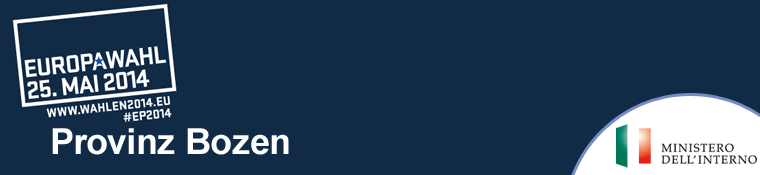 Europawahl 2014 - Provinz Bozen | 25. Mai | Ministero dell'Interno - Repubblica Italiana