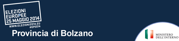 Elezioni europee 2014 - Provincia di Bolzano | 25 maggio | Ministero dell'Interno - Repubblica Italiana